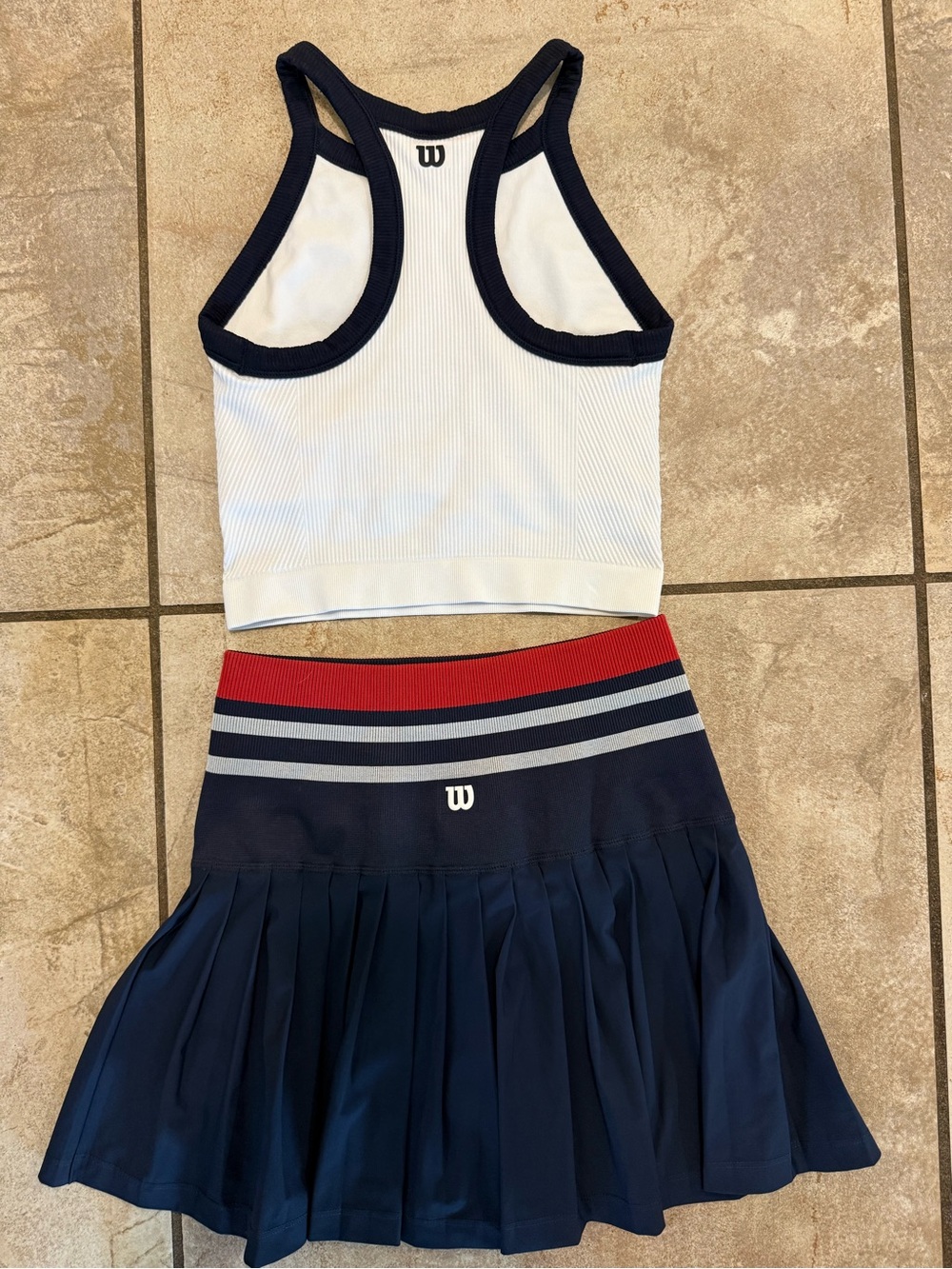 Wilson Midtown Navy, White & Red Tennis Skirt with Tank Set XS - Picture 2 of 3